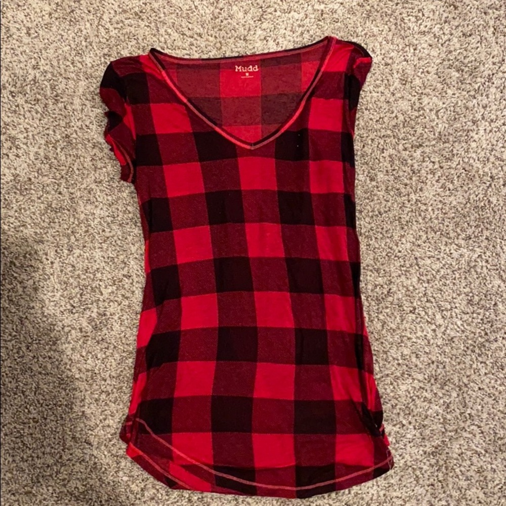 Red and black t shirt